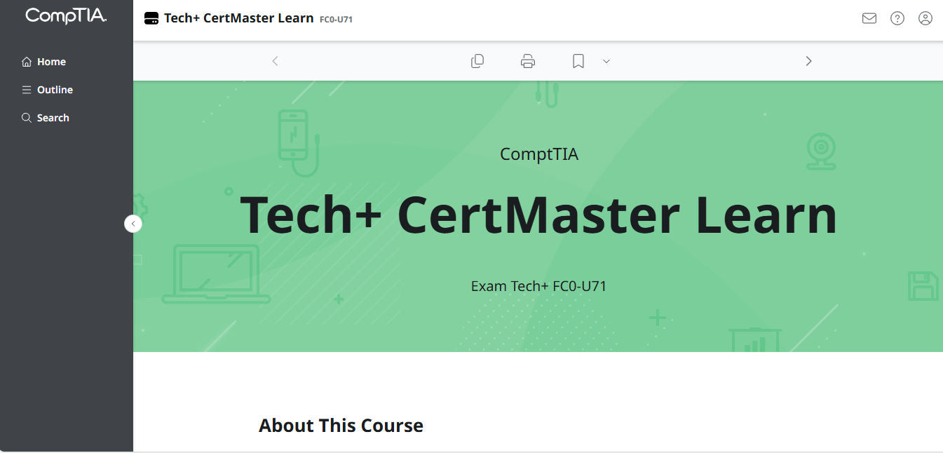 CompTIA CertMaster Learn Tech+ FC0-U71 - Individual License (12 Months Access)